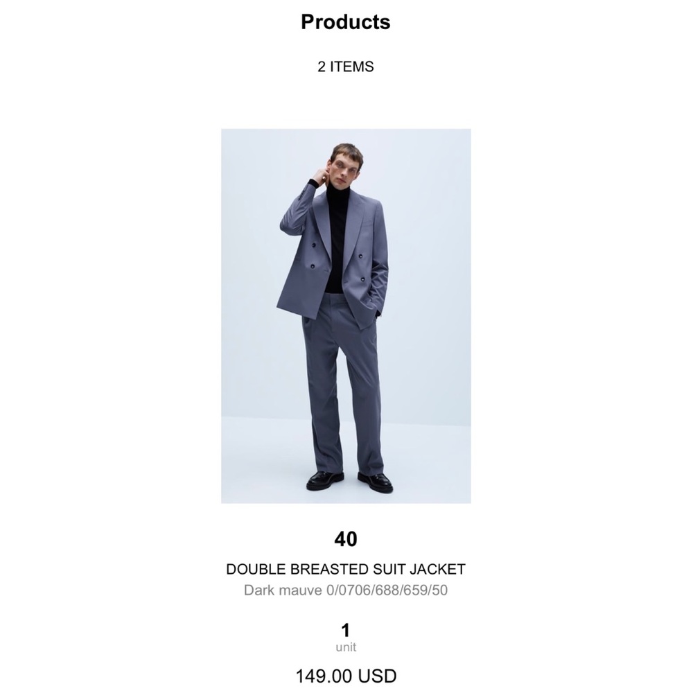Zara Men’s suit set